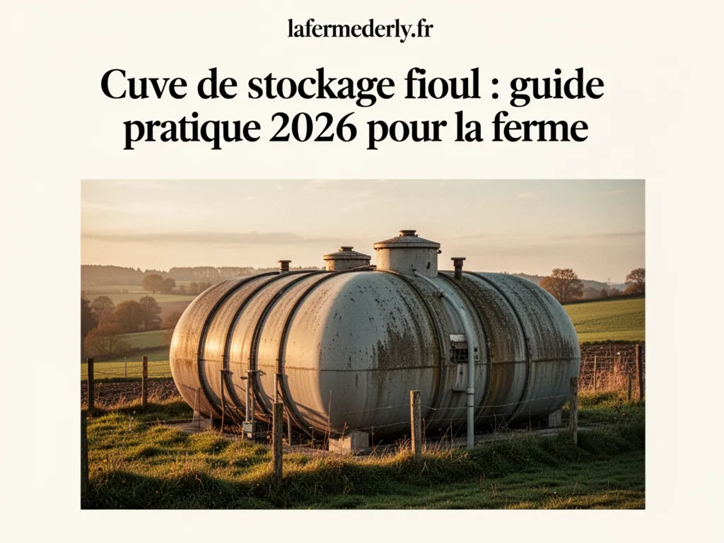 Cuve de stockage fioul : guide pratique 2026 pour la ferme