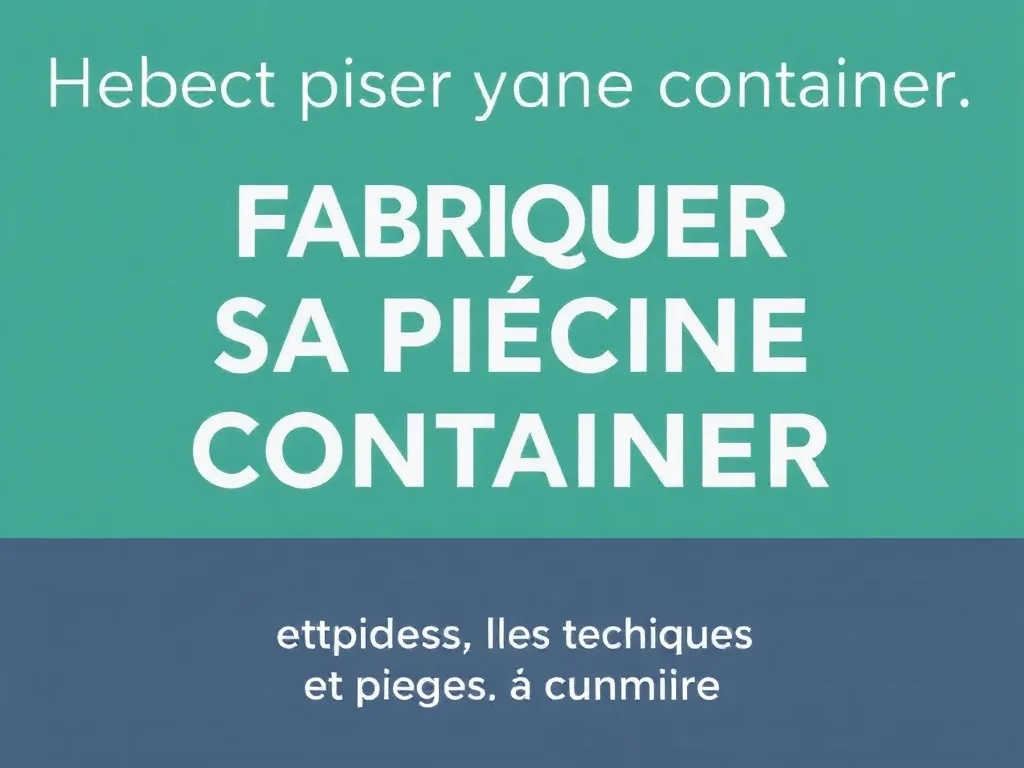 Fabriquer sa piscine container : budget réel, étapes techniques et pièges à connaître
