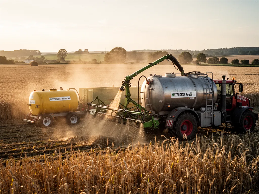 Technicien intervenant sur une cuve de fioul avec flexible d’aspiration et matériel de nettoyage